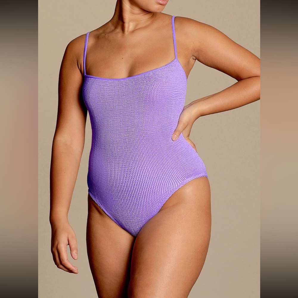 NWT Hunza G Pamela lilac one piece swimsuit - Picture 5 of 14